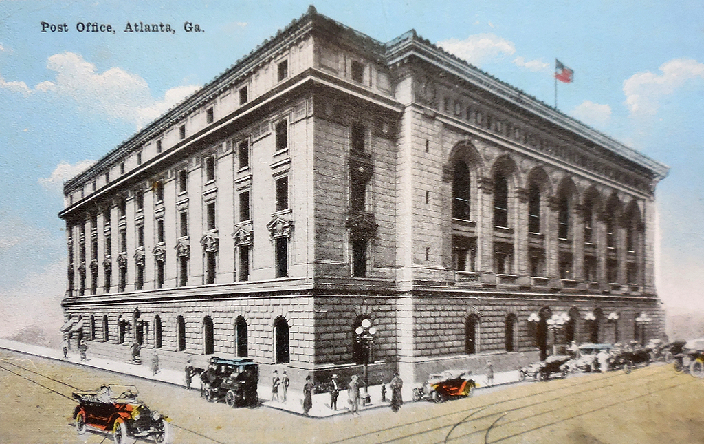 Post Office, postcard, Atlanta, GA