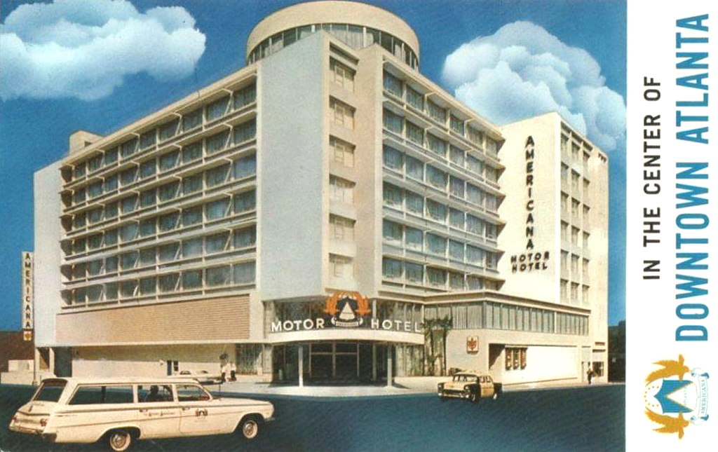 Americana Motor Hotel, postcard, Atlanta, GA